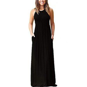 NWOT Long Sleeveless Maxi Dress Black Small